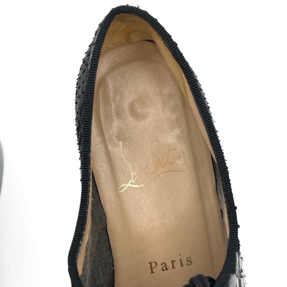 Christian Louboutin Python Black Round Toe Laced Oxford Derby Shoes - Picture 5 of 7